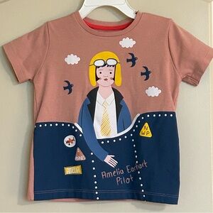Sz3T Piccolina Girls Trailblazer Tee Amelia Earhart